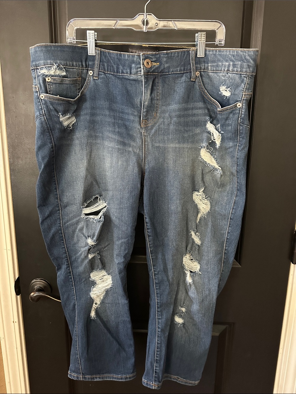 torrid Distressed Medium Blue Skinny Jeans